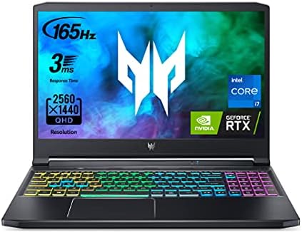 Acer Predator Triton 300 PT315-53-70RT Gaming Laptop | Intel i7-11800H | NVIDIA GeForce RTX 3060 Laptop GPU | 15.6″ QHD 165Hz 3ms IPS Display | 16GB DDR4 | 1TB SSD | Killer WiFi 6 | RGB Keyboard