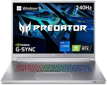 Acer Predator Triton 500 SE Gaming/Creator Laptop | 12th Gen Intel i7-12700H | GeForce RTX 3060 | 16″ WQXGA 240Hz G-SYNC Display | 16GB DDR5 | 512GB Gen 4×4 SSD | Killer Wi-Fi 6E | PT316-51s-7397