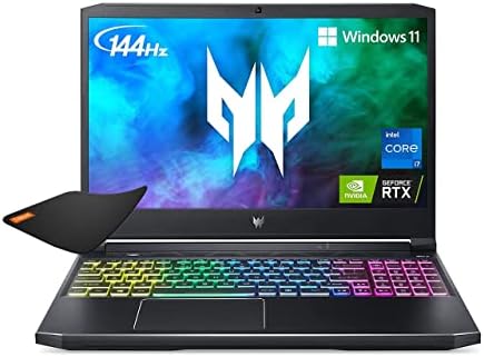 Acer Predator Helios 300 Gaming Laptop | Intel i7-11800H | NVIDIA GeForce RTX 3060 Laptop GPU | 15.6″ Full HD 144Hz 3ms IPS Display | Killer WiFi 6 | RGB Keyboard| 16GB RAM | 512GB SSD – W/Mouse Pad