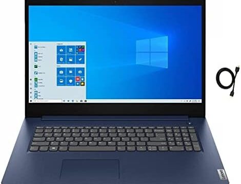 Lenovo Ideapad 3 17.3″ HD+ Premium Laptop, 10th Gen Intel Quad-Core i5-1035G1 Upto 3.6GHz, 12GB RAM, 512GB PCIe SSD, Card Reader, HDMI, Windows 10 Home + HDMI Cable, Blue